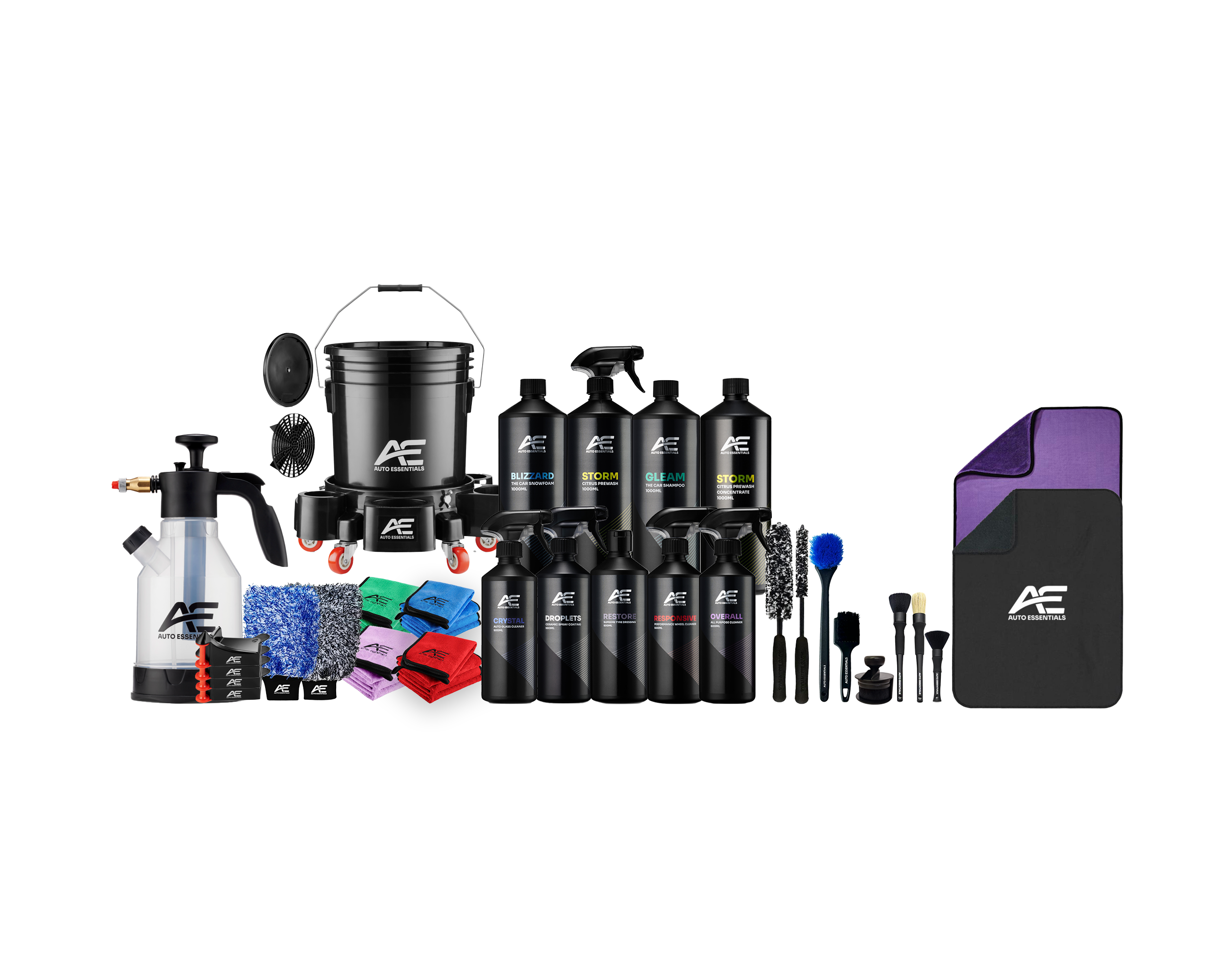 Auto Essentials 44 Piece Professional All-in-One  Car Detailing Cleaning Kit