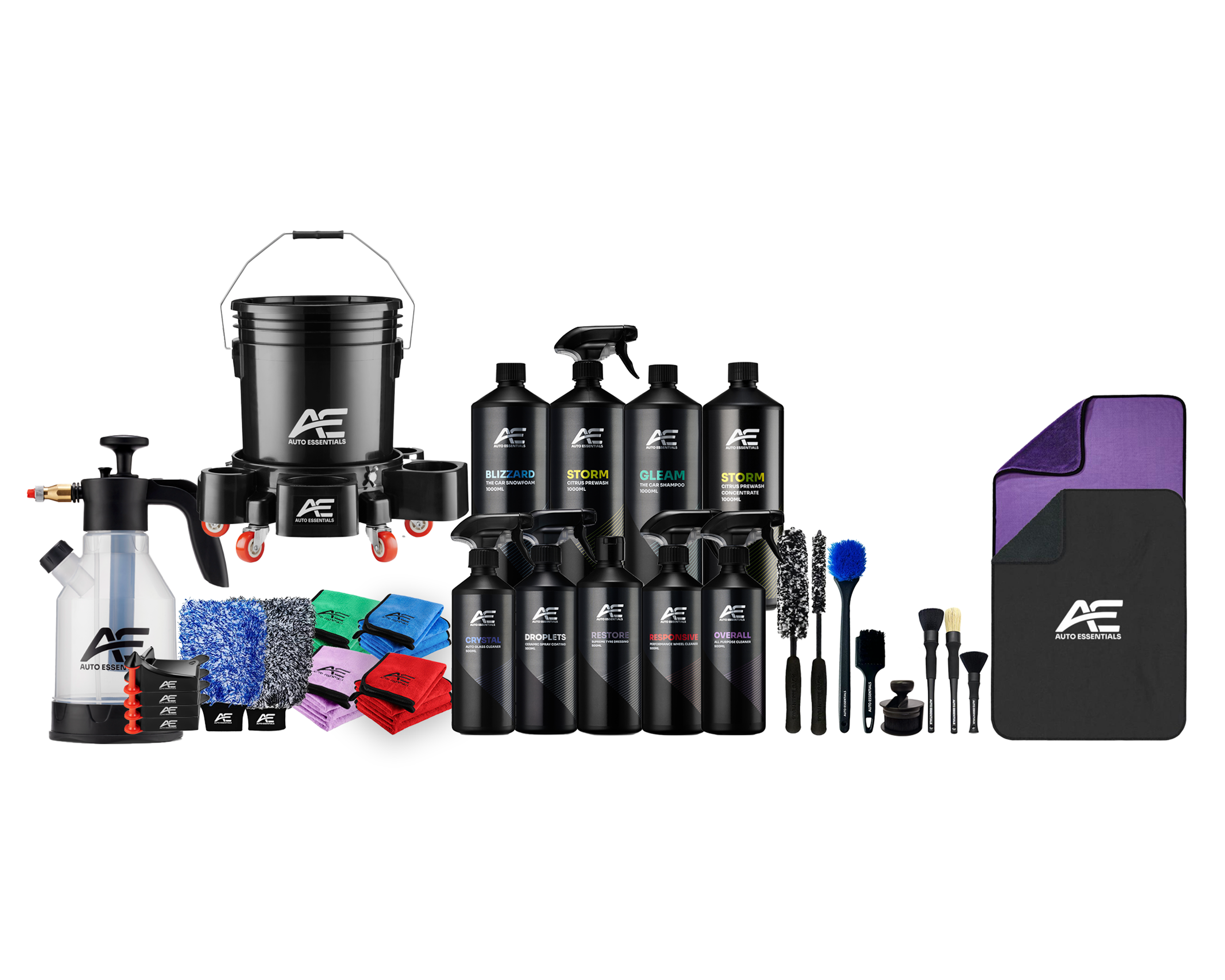 Auto Essentials 44 Piece Professional All-in-One  Car Detailing Cleaning Kit